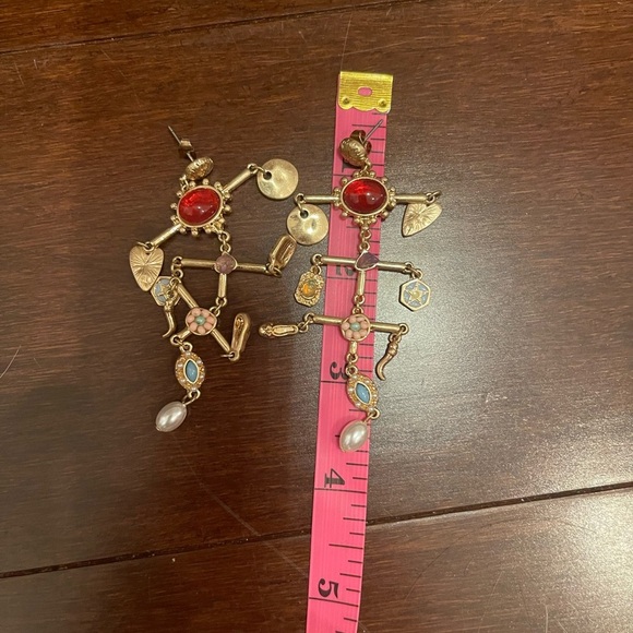 free people maxy charm dangle Gold Earrings in bohemian - Picture 9 of 9